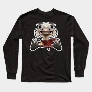 SNAX Ostrich eating ribs Long Sleeve T-Shirt